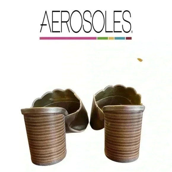 🛍️3/$40 Aerosoles A2 Heel Rest Mules – Metallic Gold / Bronze Women’s Size 12 - Picture 5 of 8